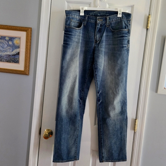 Old Navy Blue Straight 34x34 Jeans Classic Denim Style - Picture 1 of 4